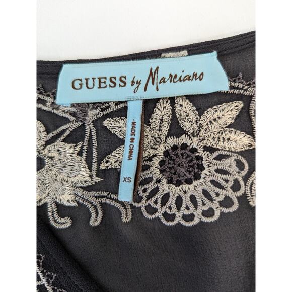 Vintage 90s Y2K Guess Marciano Black Sheer Mini Dress Wimsygoth Disco Rave Sz XS - Picture 5 of 7